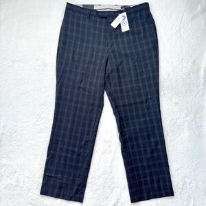 Banana Republic Pants Men’s 38x32 Black Check Slim Fit‎ 100% Wool Career NEW